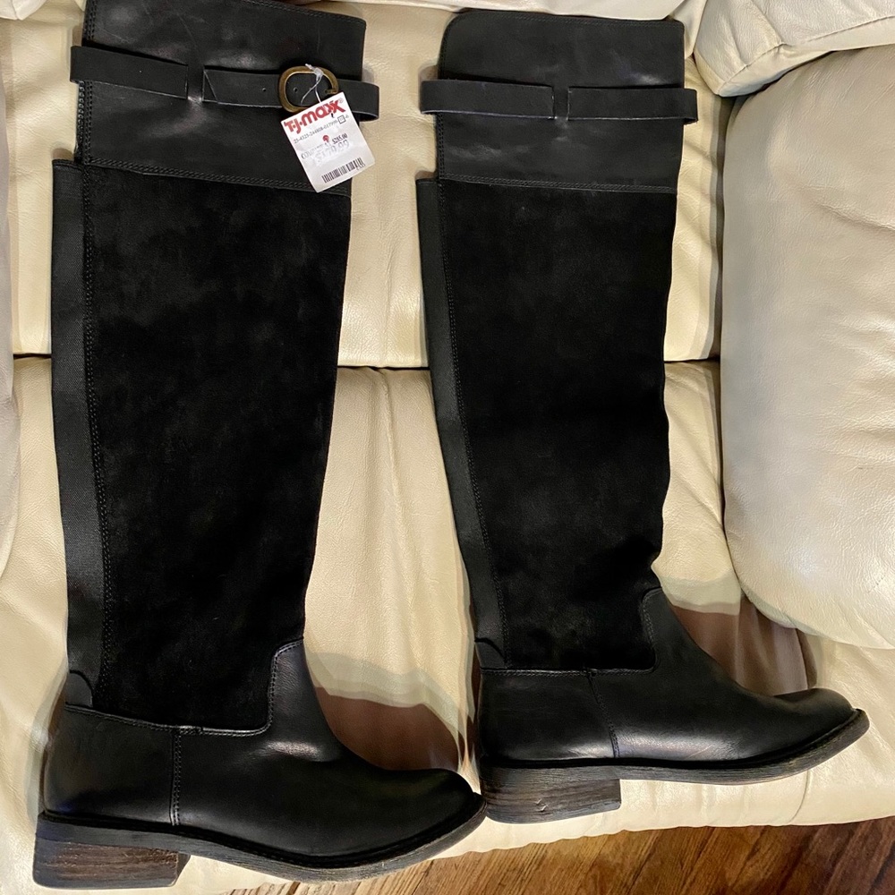 NWT Lucky Brand Leather & Suede Boots